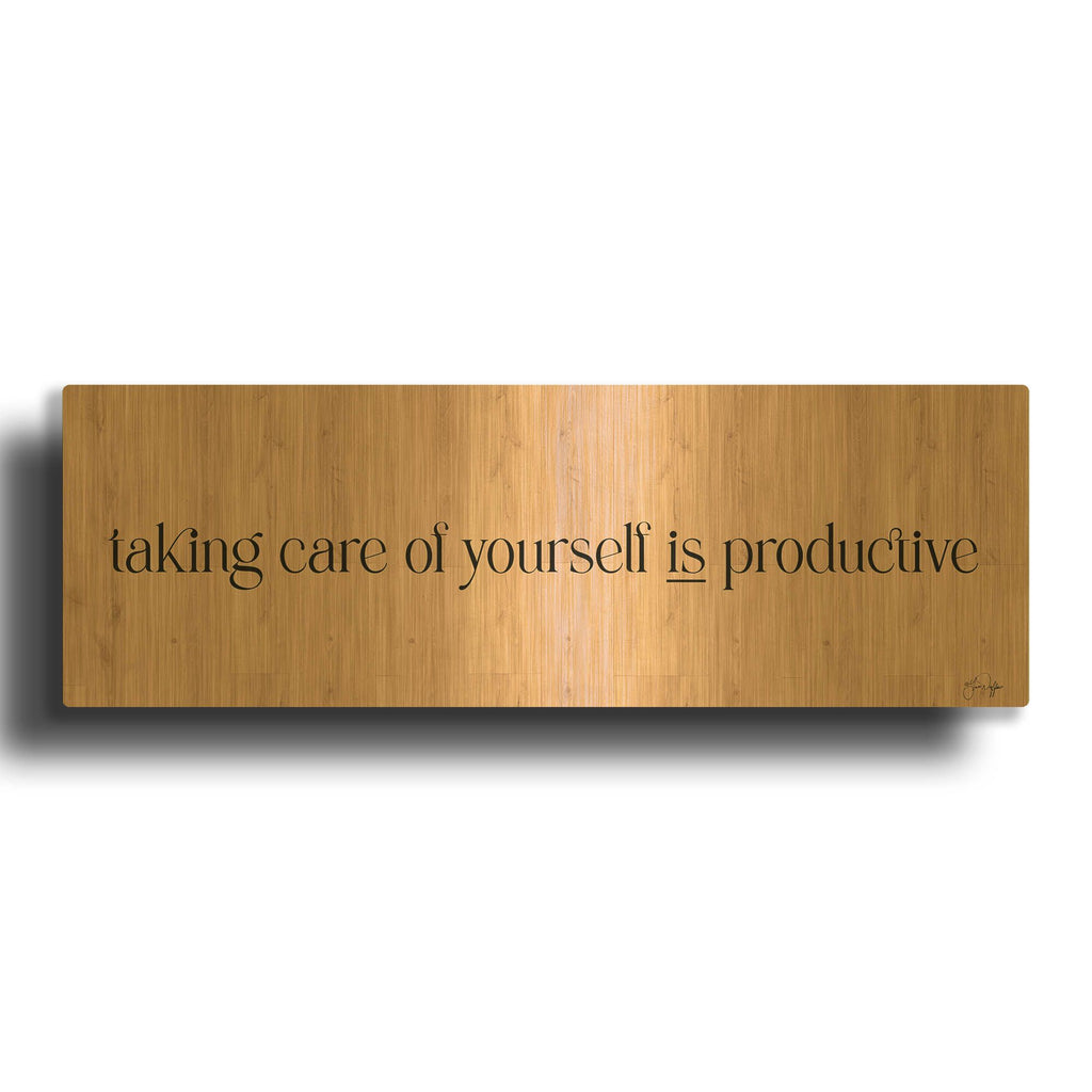 'Taking Care of Yourself is Productive' By Yass Naffas Designs Gold Metal Wall Art