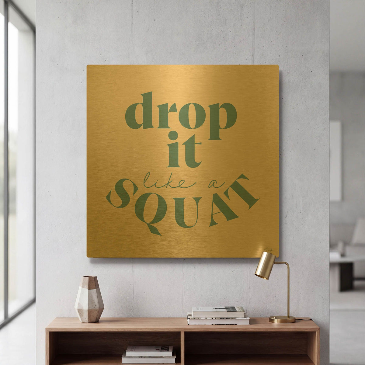'Drop It Like a Squat' By Yass Naffas Designs Gold Metal Wall Art