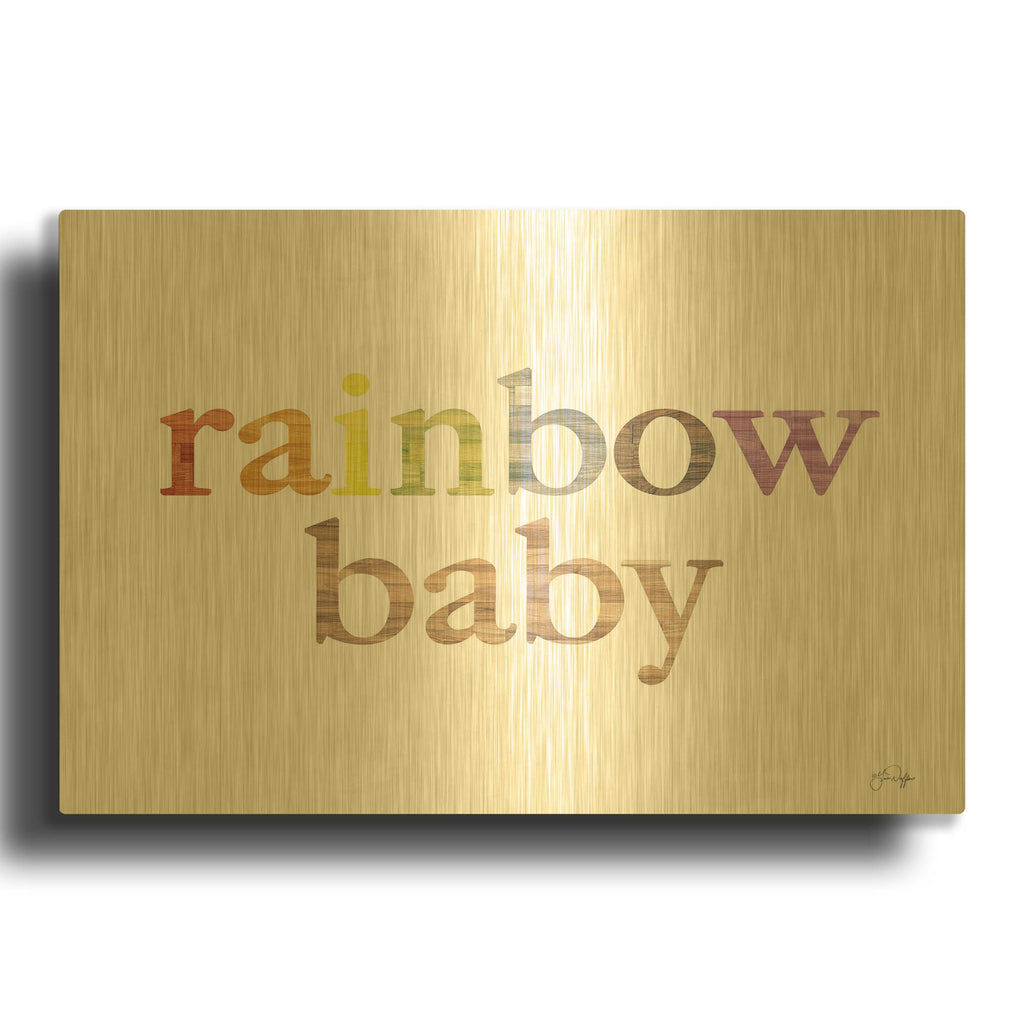 'Rainbow Baby' By Yass Naffas Designs Gold Metal Wall Art