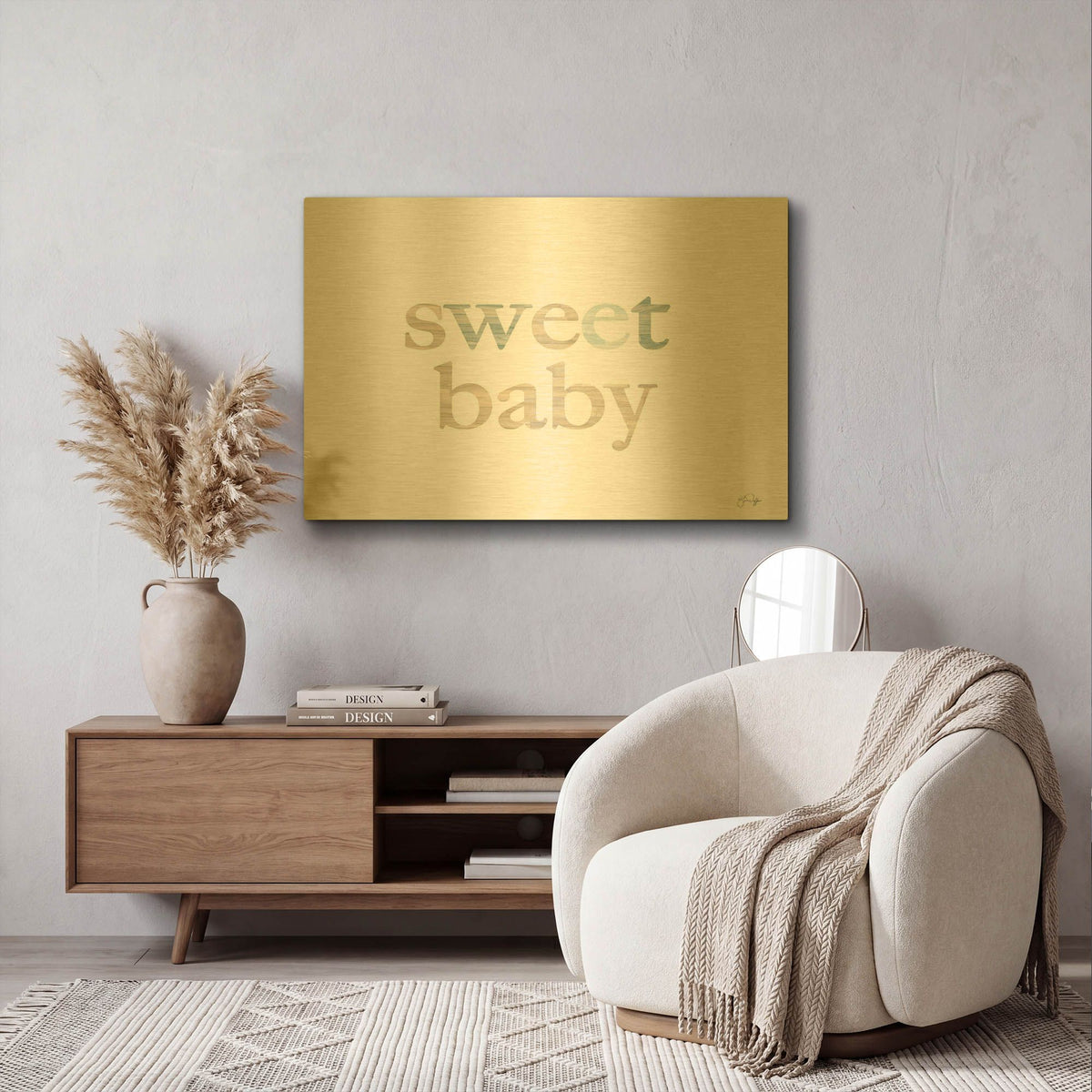 'Sweet Baby' By Yass Naffas Designs Gold Metal Wall Art