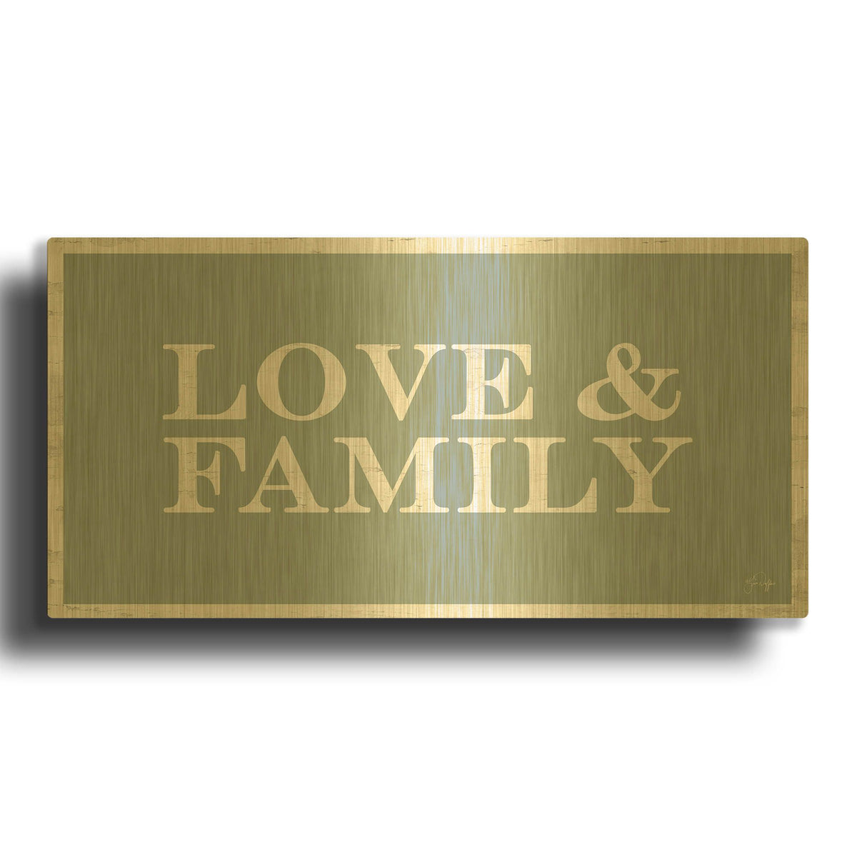 'Love and Family' By Yass Naffas Designs Gold Metal Wall Art