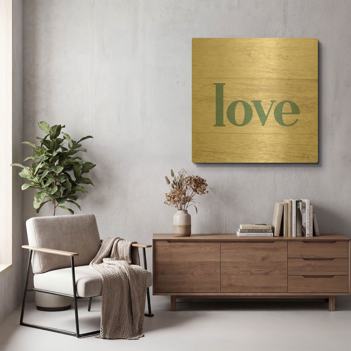 'Love' By Yass Naffas Designs Gold Metal Wall Art