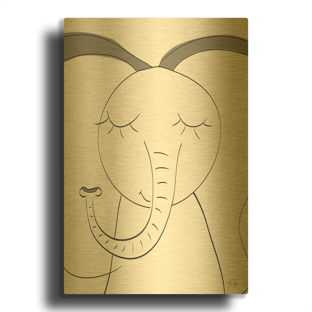 'Ice Elephant' By Yass Naffas Designs Gold Metal Wall Art