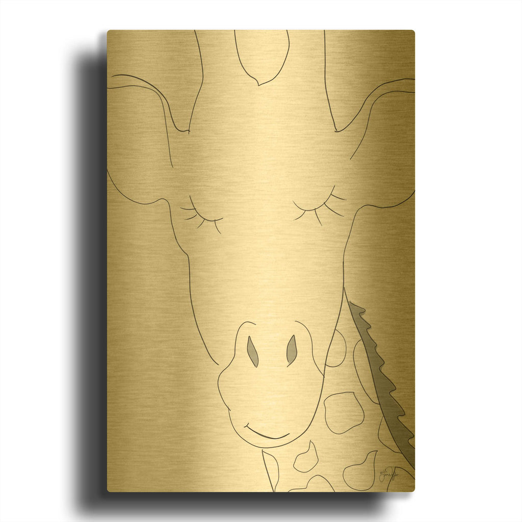 'Ice Giraffe' By Yass Naffas Designs Gold Metal Wall Art