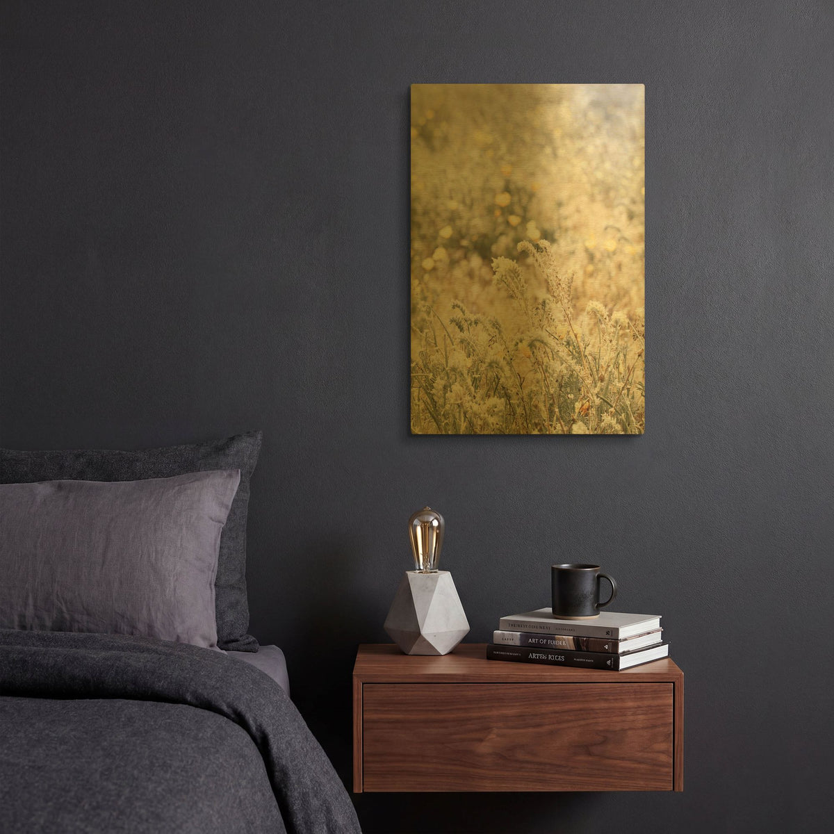 'Sweet Vintage Field' By Yass Naffas Designs Gold Metal Wall Art