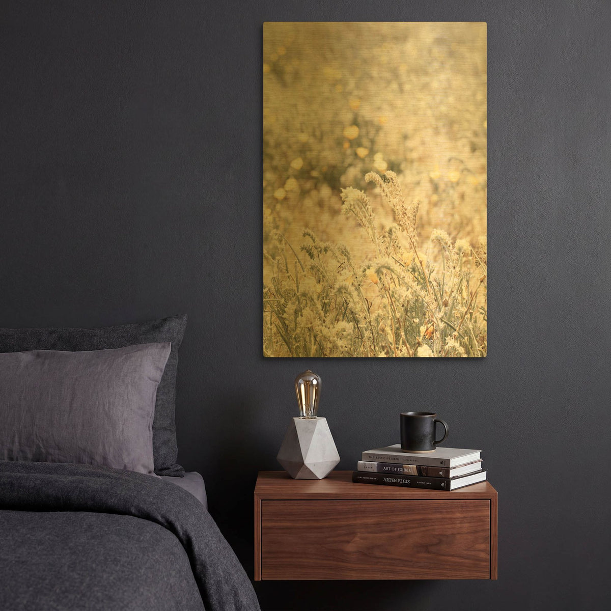 'Sweet Vintage Field' By Yass Naffas Designs Gold Metal Wall Art