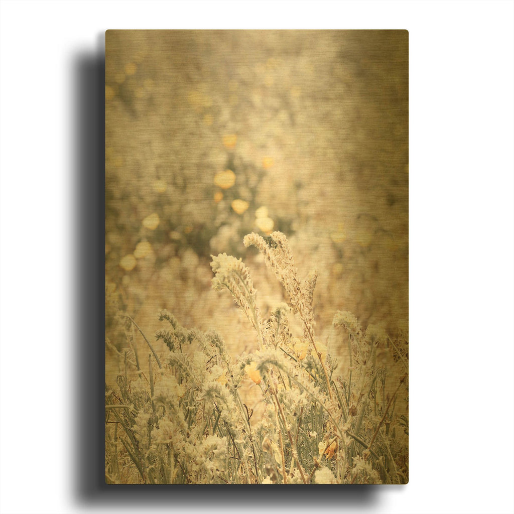 'Sweet Vintage Field' By Yass Naffas Designs Gold Metal Wall Art