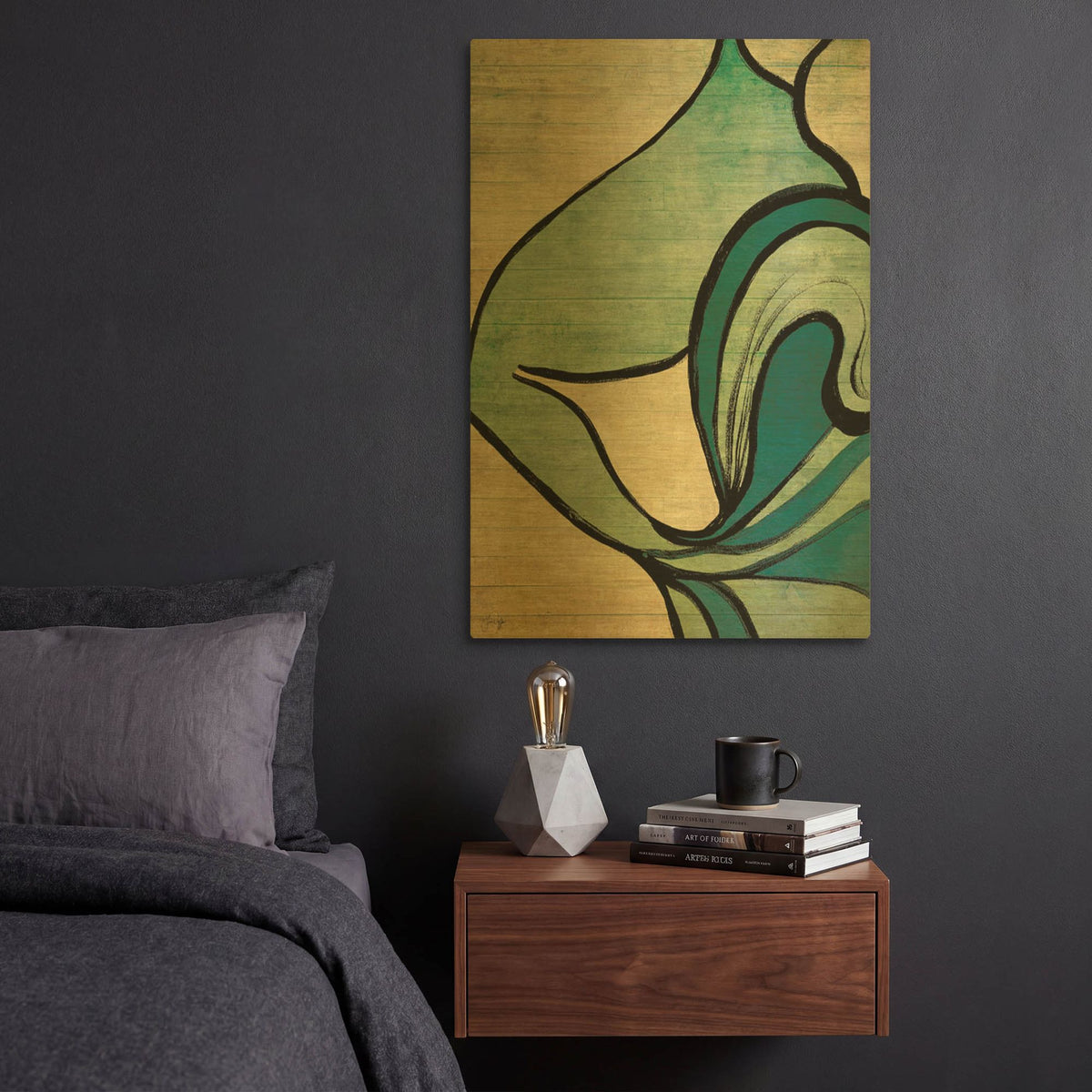 'Mysterious Movement' By Yass Naffas Designs Gold Metal Wall Art
