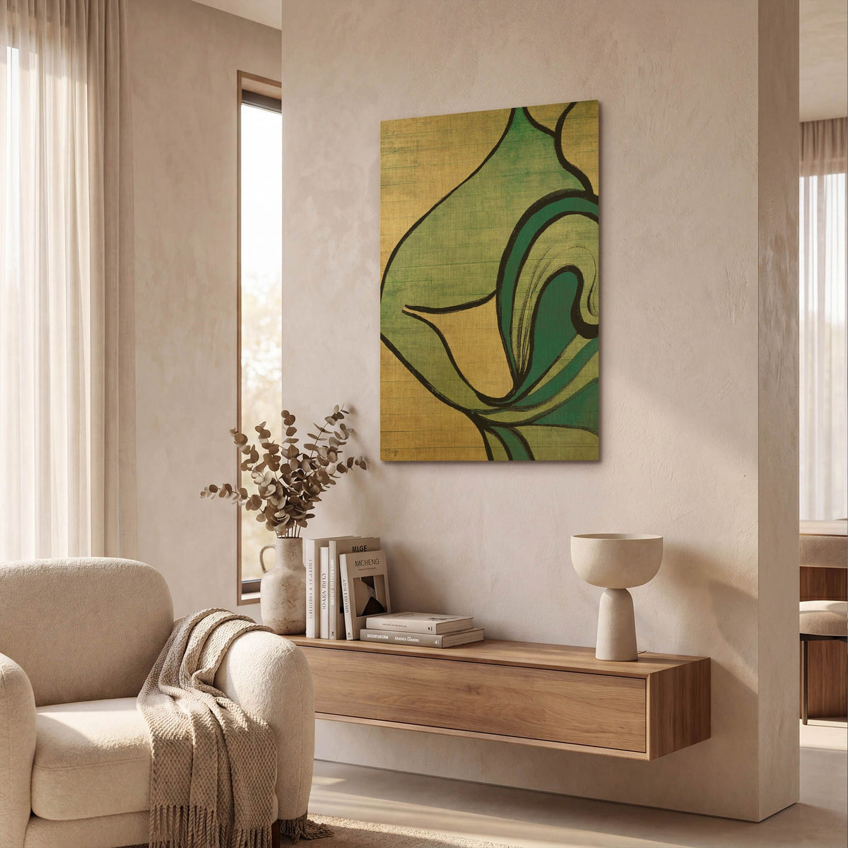 'Mysterious Movement' By Yass Naffas Designs Gold Metal Wall Art