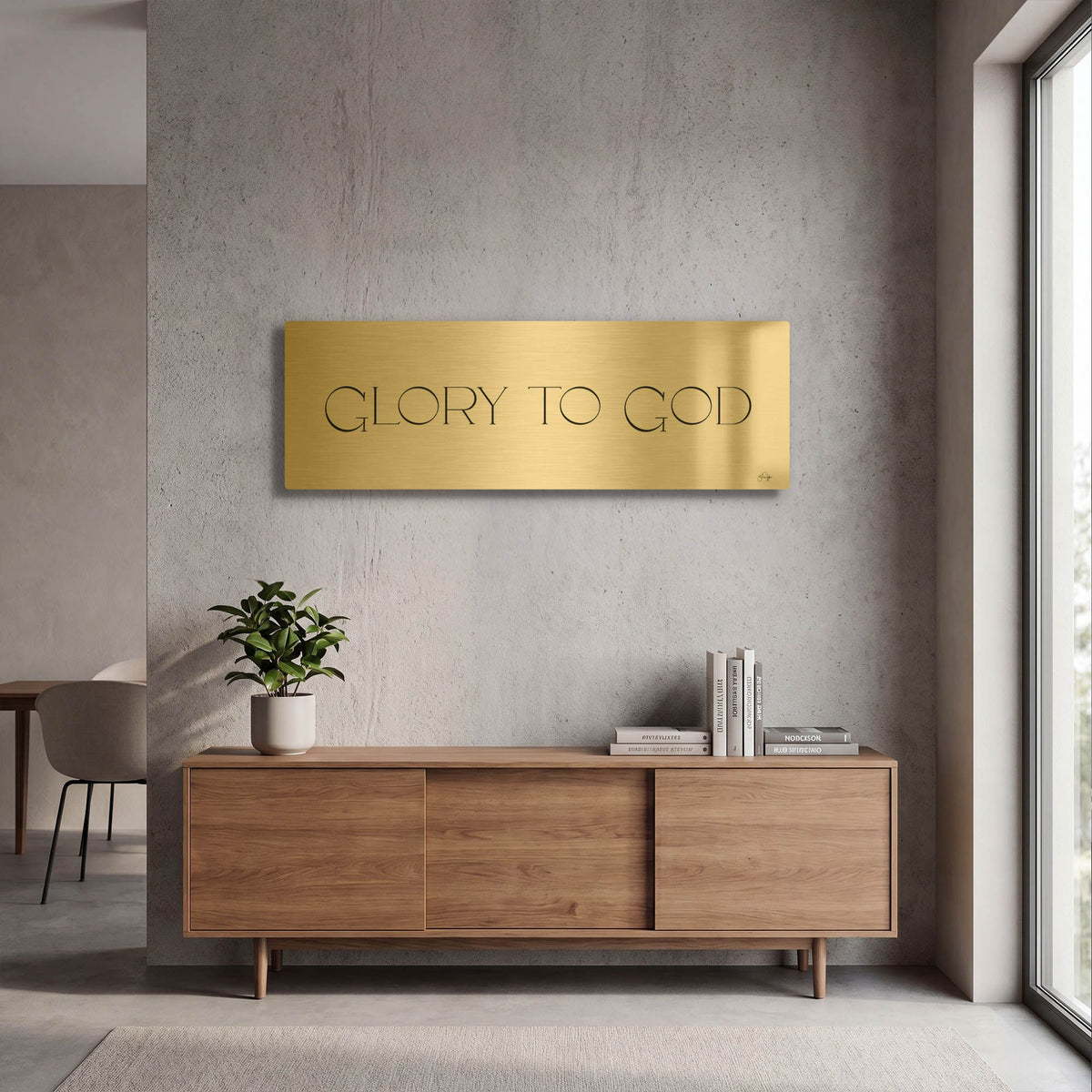 'Glory to God' By Yass Naffas Designs Gold Metal Wall Art