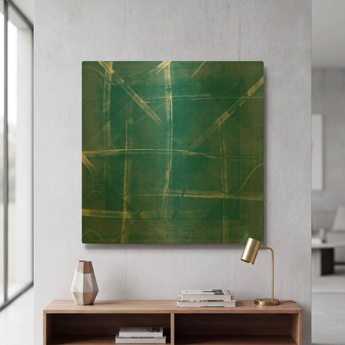 'Blue Diamonds' By Yass Naffas Designs Gold Metal Wall Art