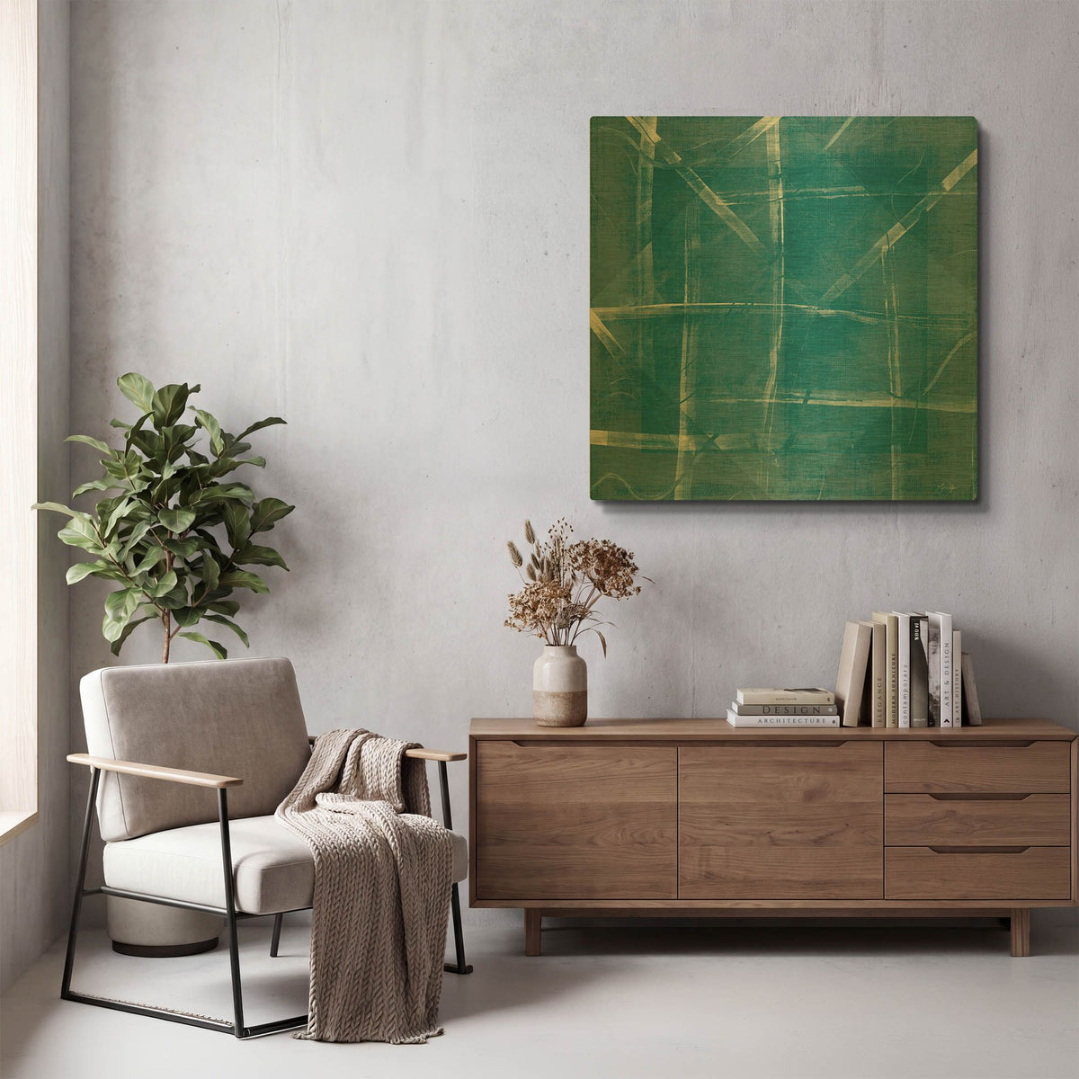 'Blue Diamonds' By Yass Naffas Designs Gold Metal Wall Art