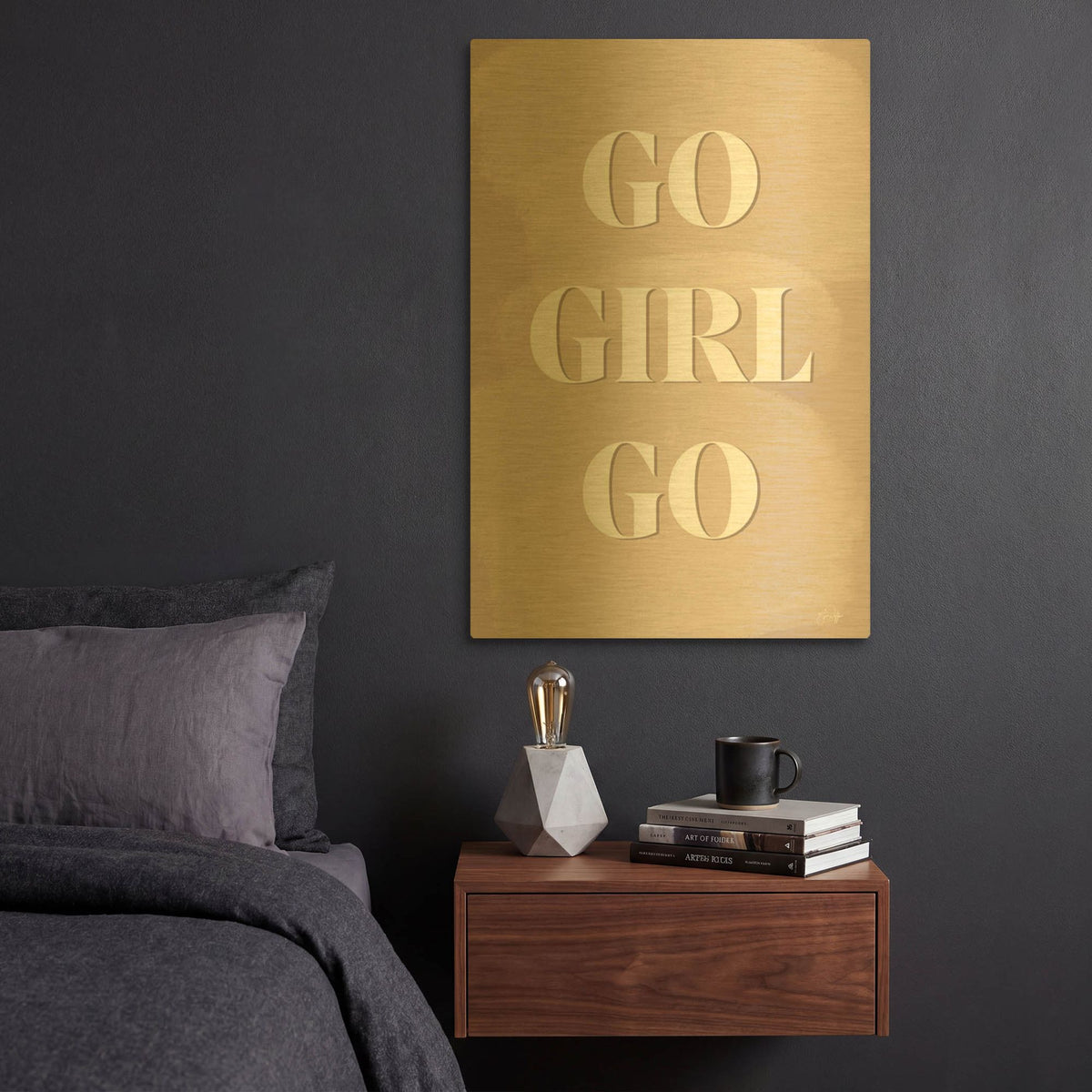 'Go Girl Go' By Yass Naffas Designs Gold Metal Wall Art