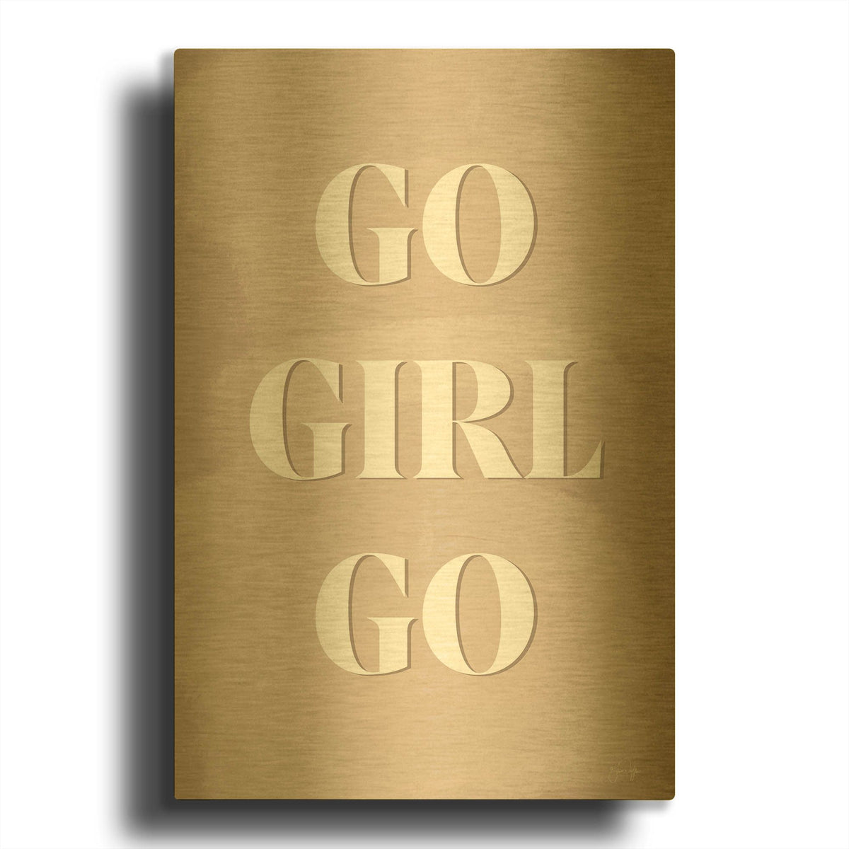'Go Girl Go' By Yass Naffas Designs Gold Metal Wall Art