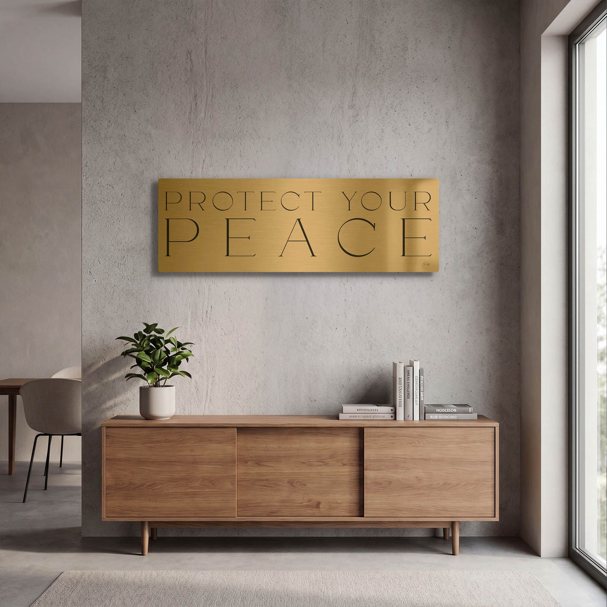 'Protect Your Peace' By Yass Naffas Designs Gold Metal Wall Art