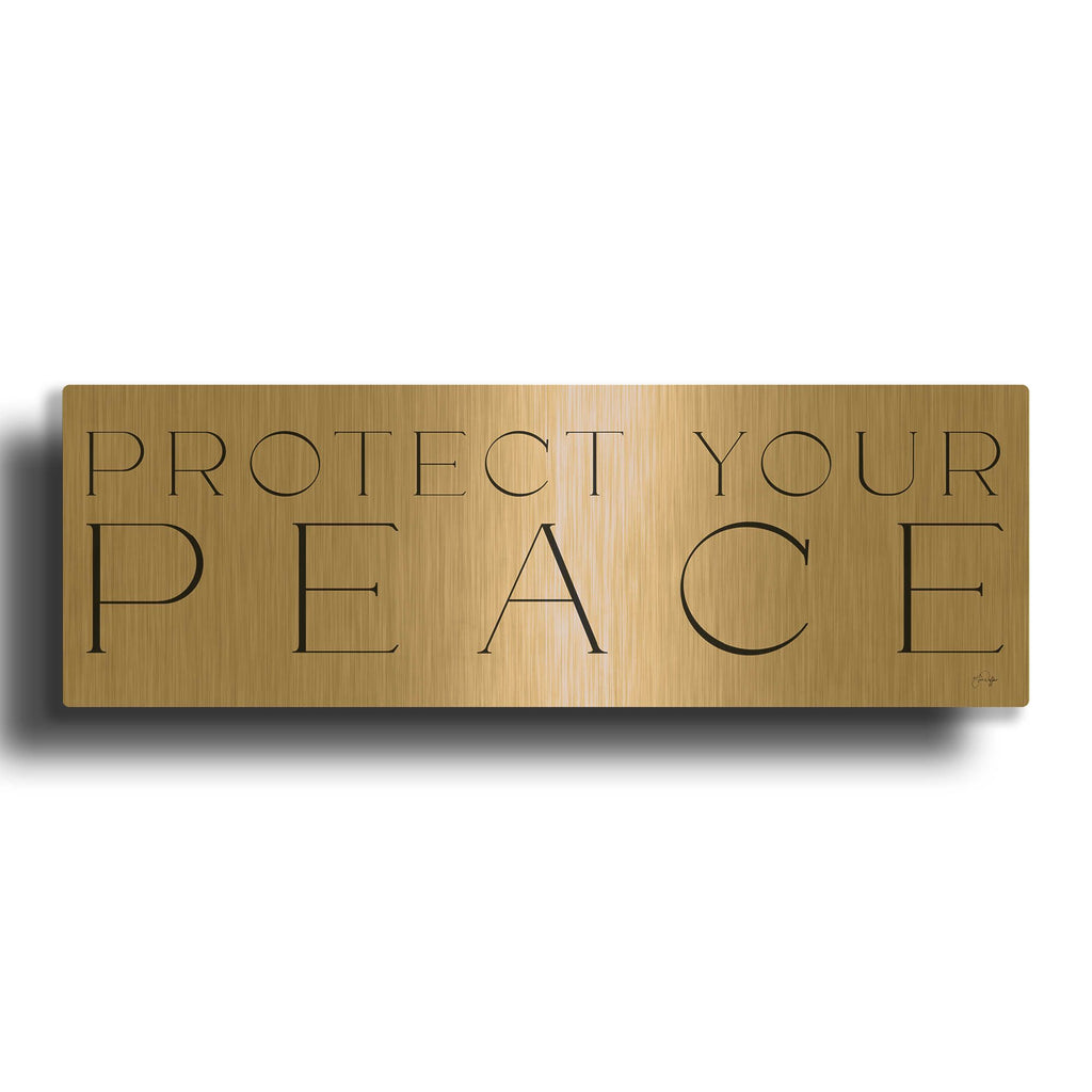 'Protect Your Peace' By Yass Naffas Designs Gold Metal Wall Art