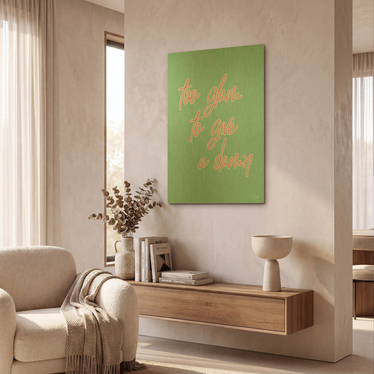 'Too Glam' By Yass Naffas Designs Gold Metal Wall Art