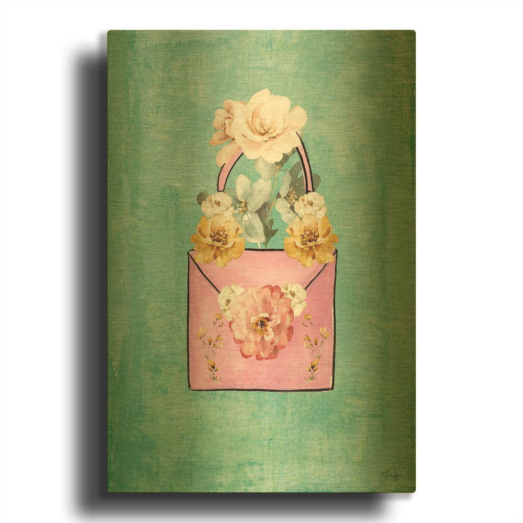'Flower Power Purse' By Yass Naffas Designs Gold Metal Wall Art