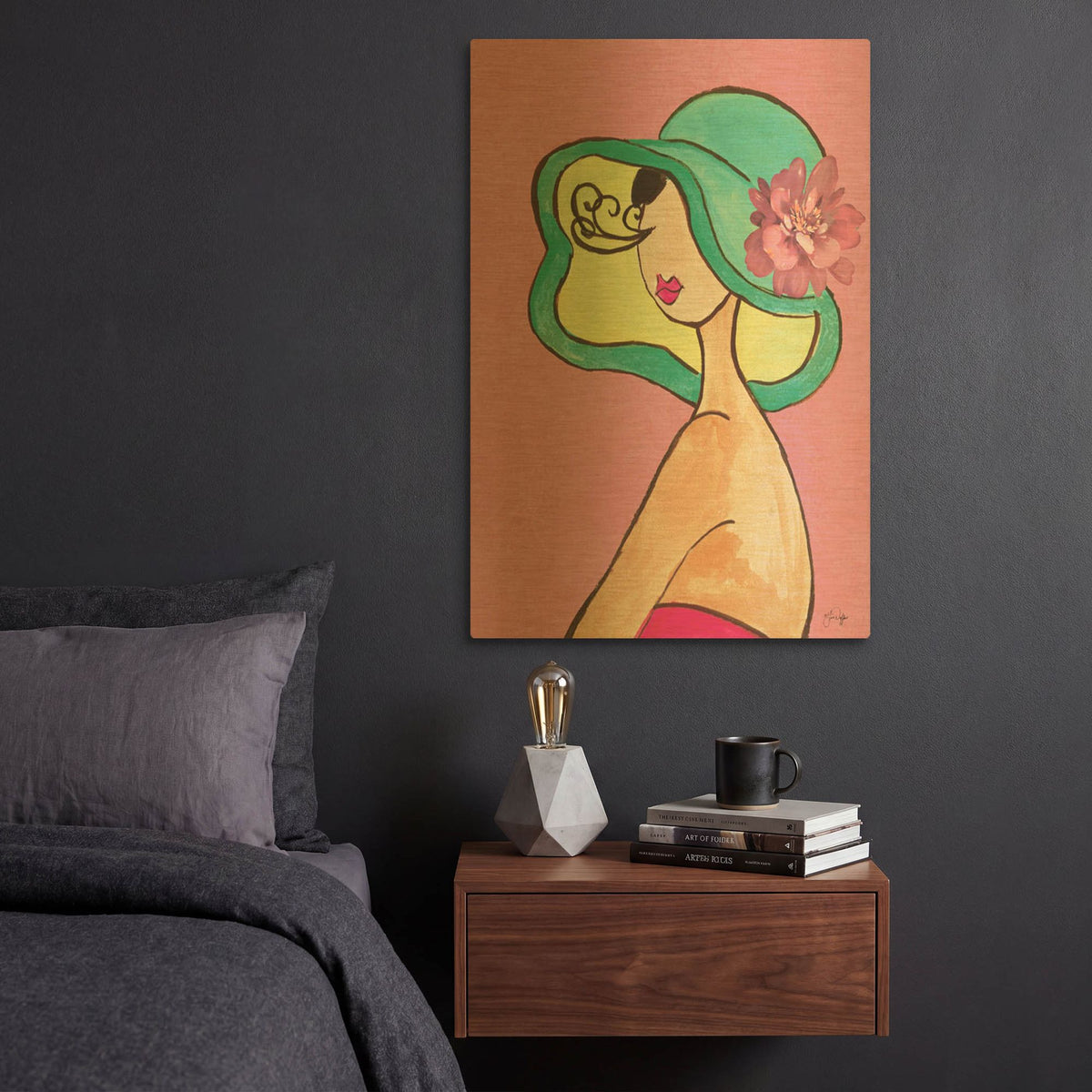 'Lady Bellissima' By Yass Naffas Designs Gold Metal Wall Art