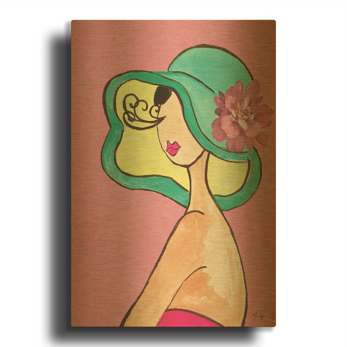 'Lady Bellissima' By Yass Naffas Designs Gold Metal Wall Art