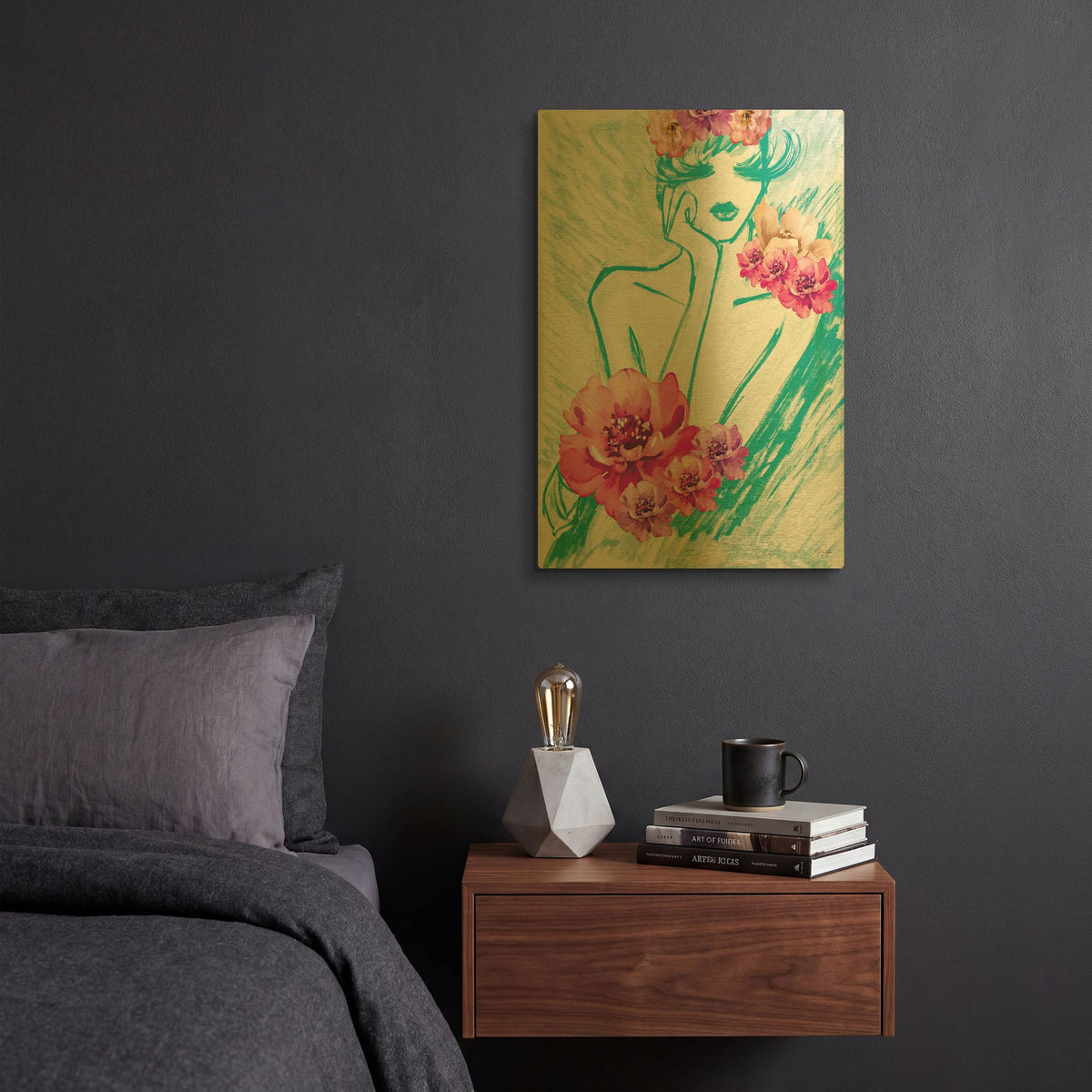 'Lady Serenity' By Yass Naffas Designs Gold Metal Wall Art
