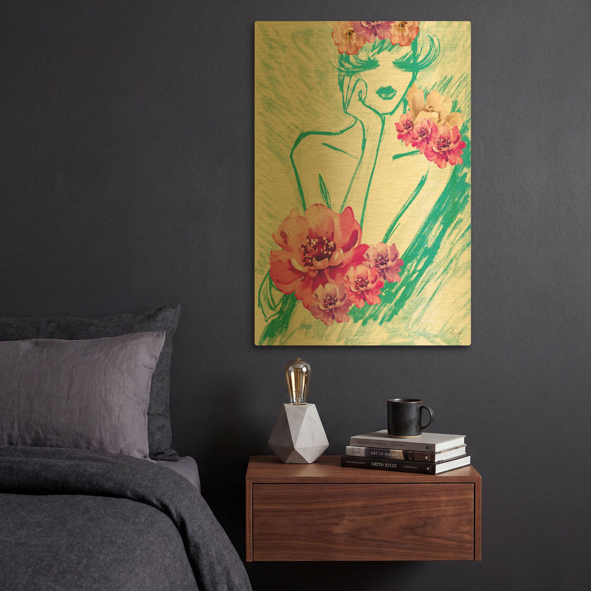 'Lady Serenity' By Yass Naffas Designs Gold Metal Wall Art