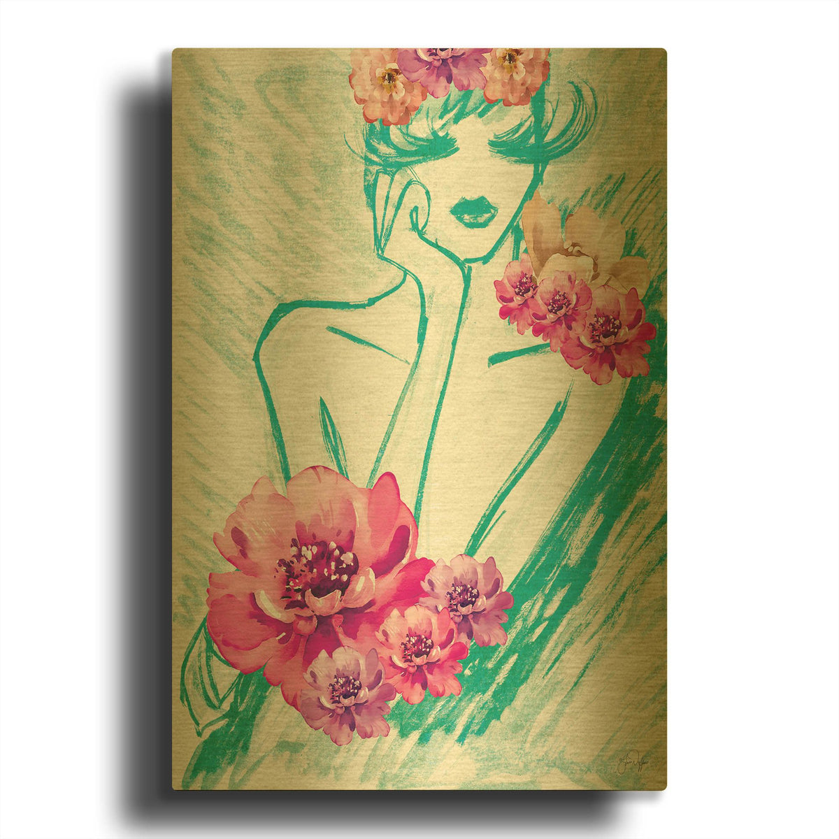 'Lady Serenity' By Yass Naffas Designs Gold Metal Wall Art