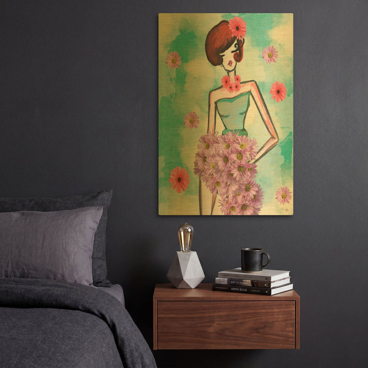 'Donna Fleur' By Yass Naffas Designs Gold Metal Wall Art
