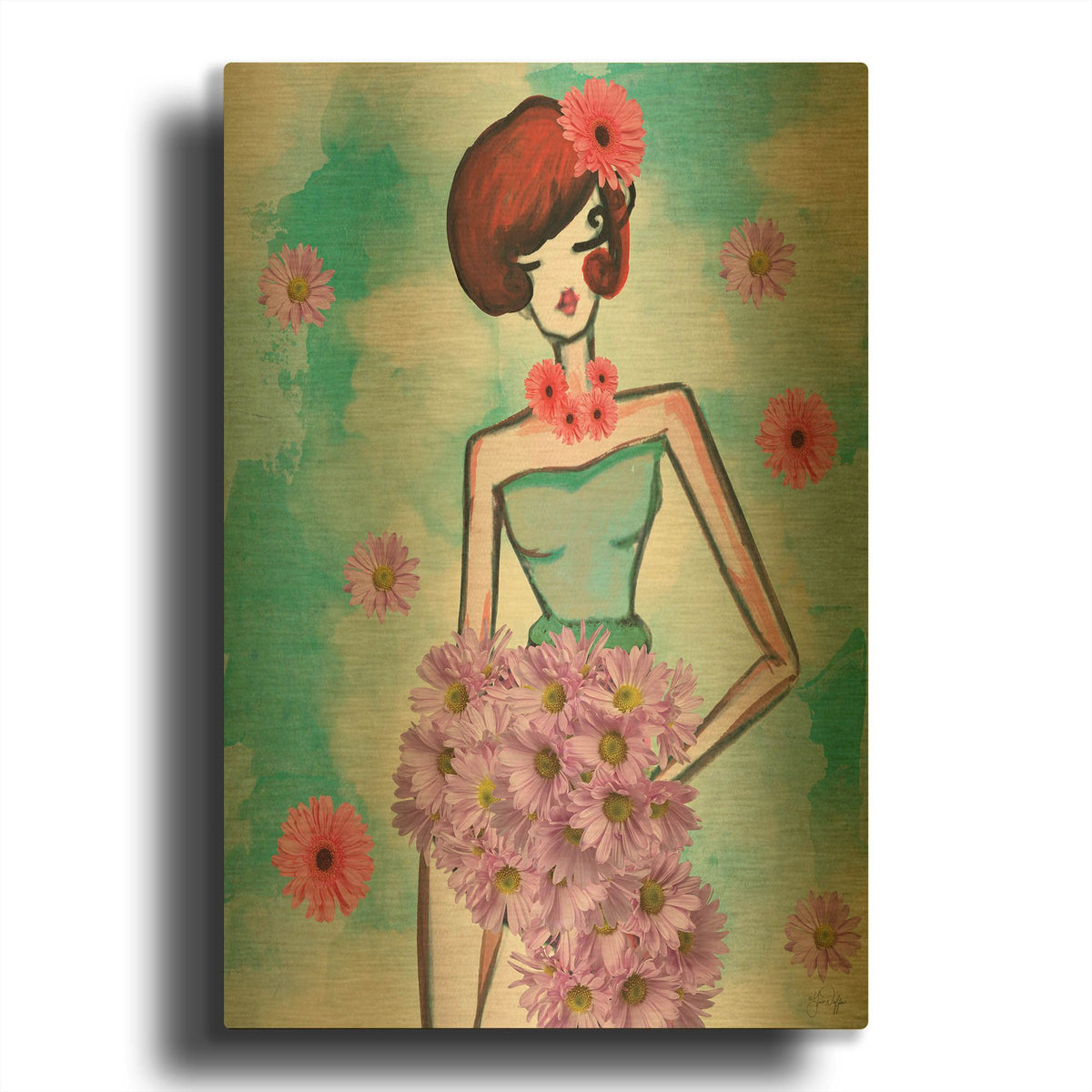 'Donna Fleur' By Yass Naffas Designs Gold Metal Wall Art