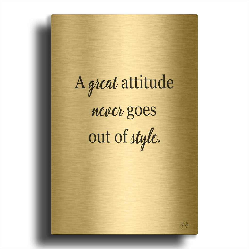 'A Great Attitude' By Yass Naffas Designs Gold Metal Wall Art