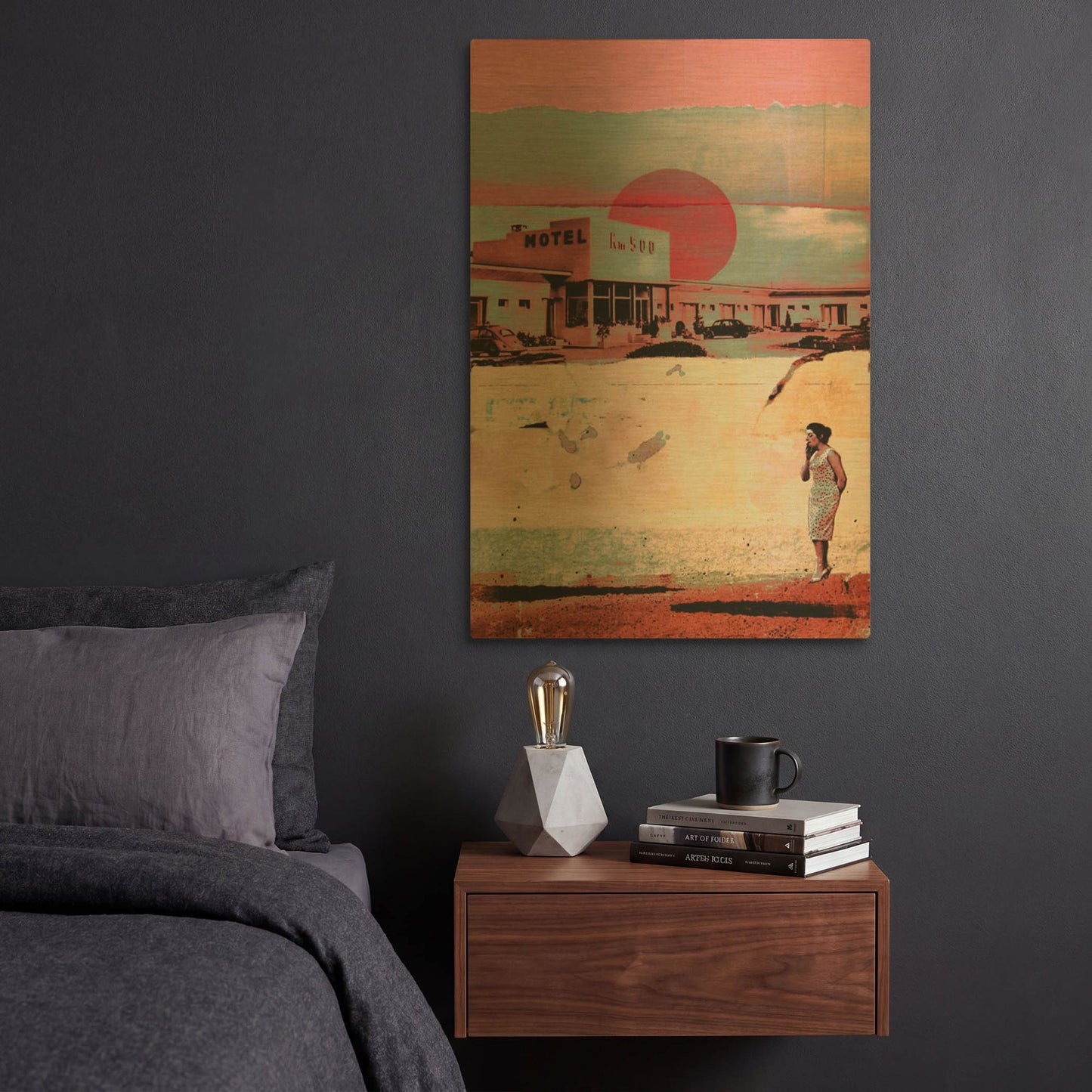 'Motel 500' By DB Waterman Gold Metal Wall Art