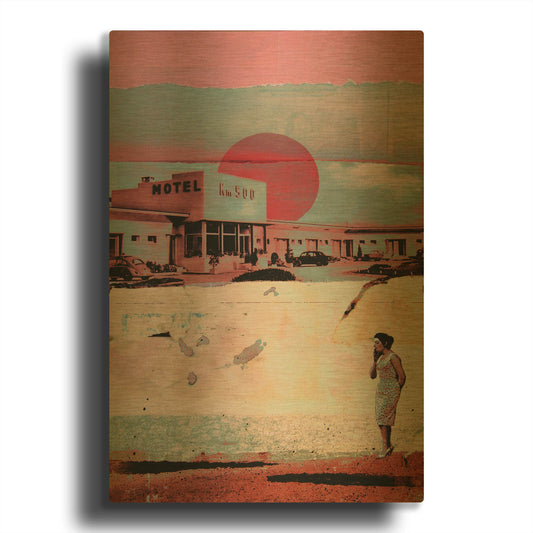 'Motel 500' By DB Waterman Gold Metal Wall Art