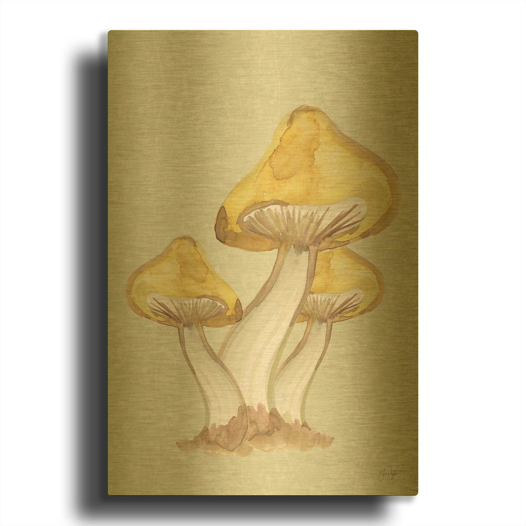 'Calming Mushrooms' By Yass Naffas Designs Gold Metal Wall Art