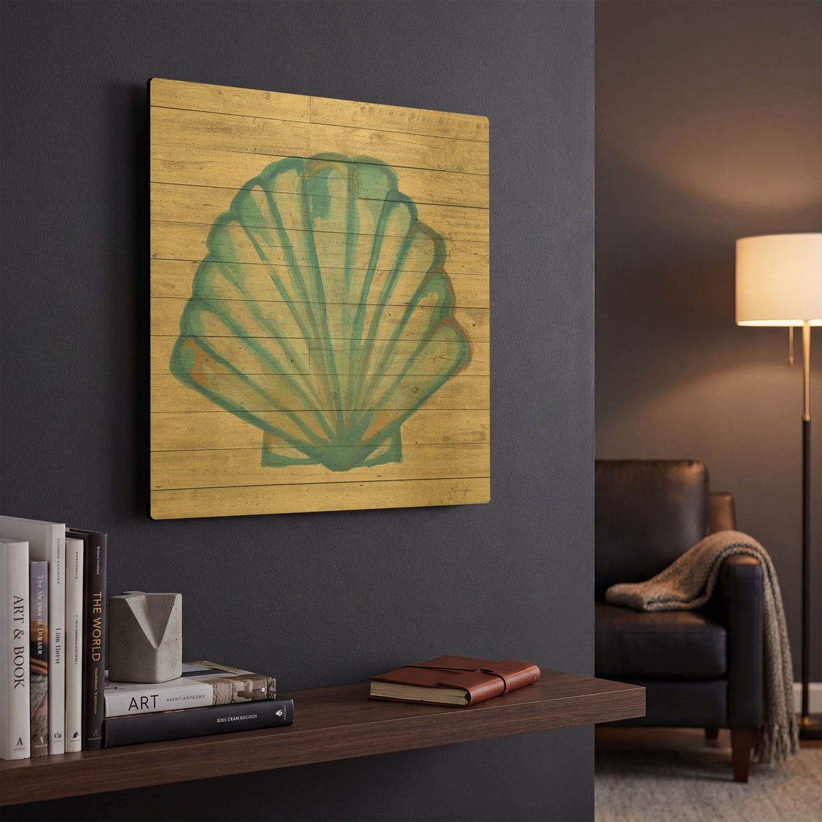 'A Seashell Wish' By Yass Naffas Designs Gold Metal Wall Art