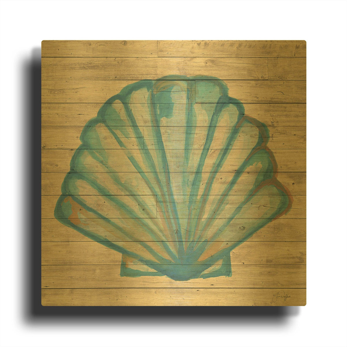 'A Seashell Wish' By Yass Naffas Designs Gold Metal Wall Art