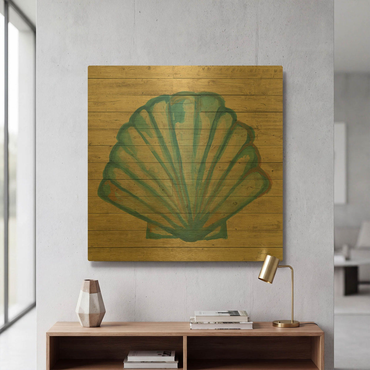'A Seashell Wish' By Yass Naffas Designs Gold Metal Wall Art