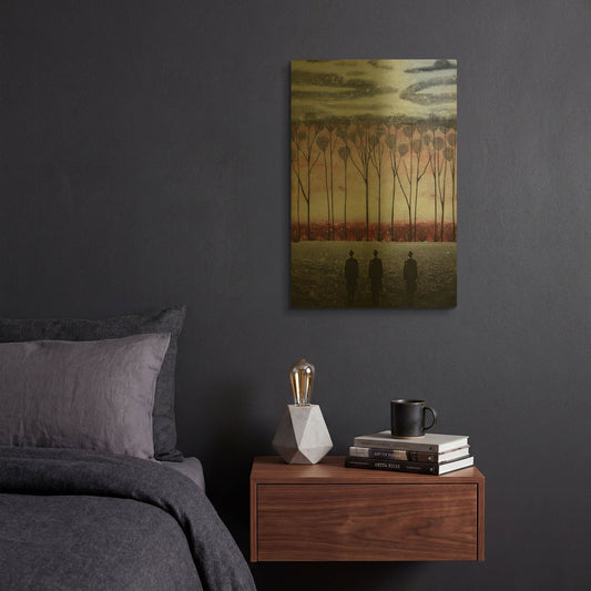 'SILENT SUITS' By DB Waterman Gold Metal Wall Art