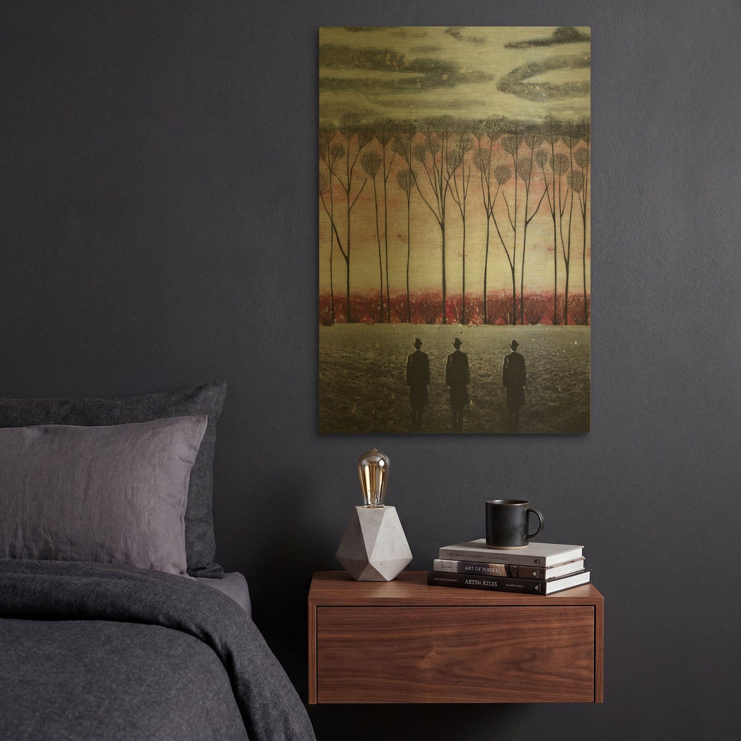 'SILENT SUITS' By DB Waterman Gold Metal Wall Art