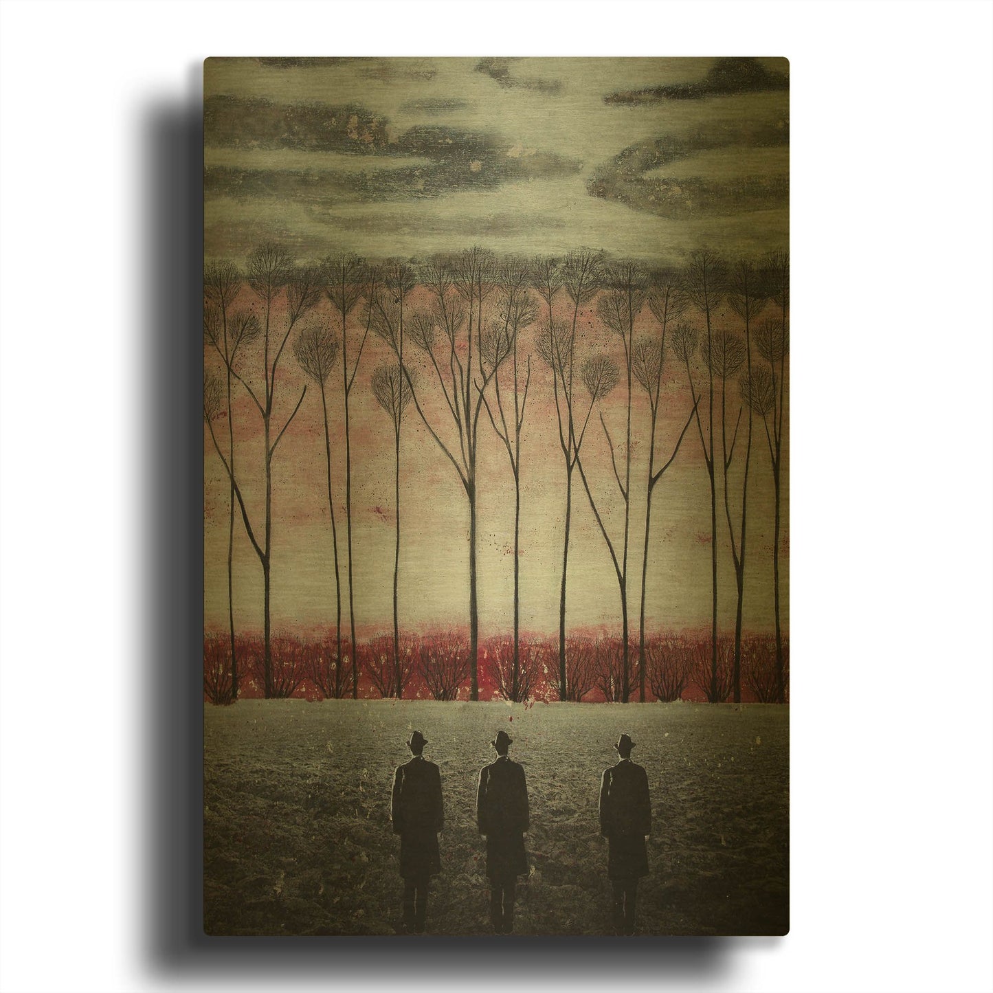 'SILENT SUITS' By DB Waterman Gold Metal Wall Art