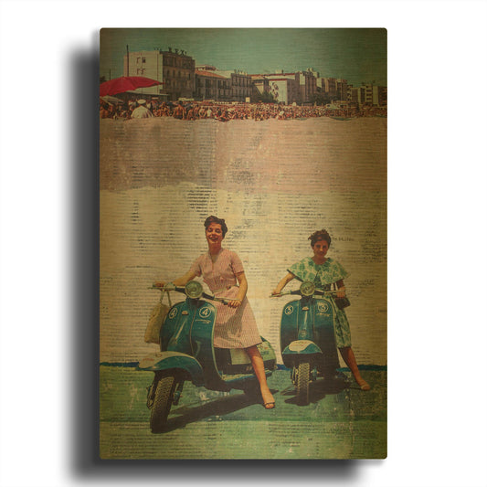 'The Sweet Past' By DB Waterman Gold Metal Wall Art