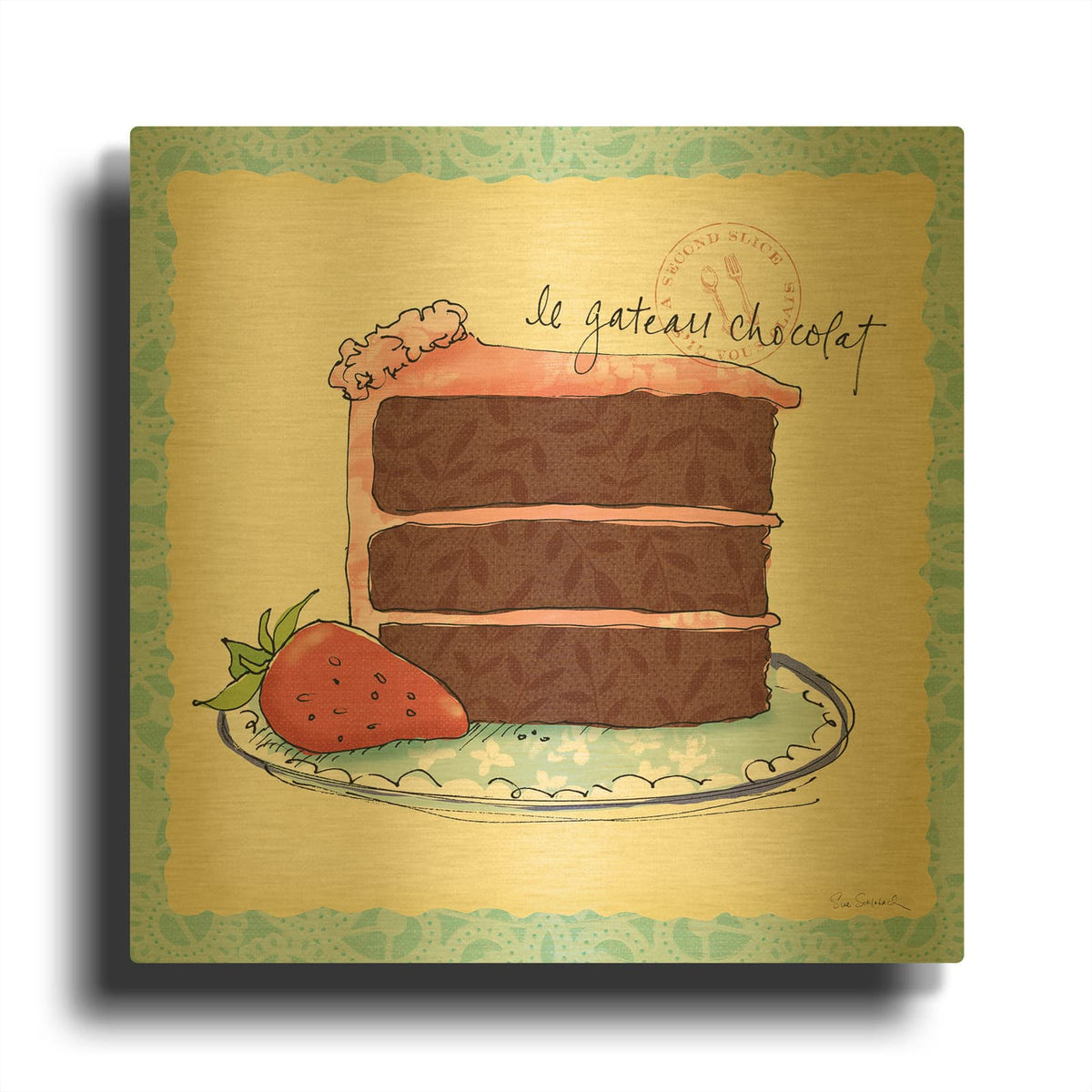 'Dessert Please I' By Sue Schlabach Gold Metal Wall Art