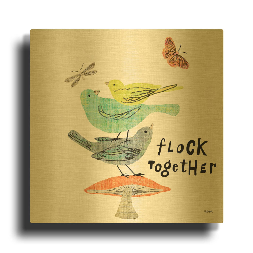 'Wild Wings II' By Sue Schlabach Gold Metal Wall Art