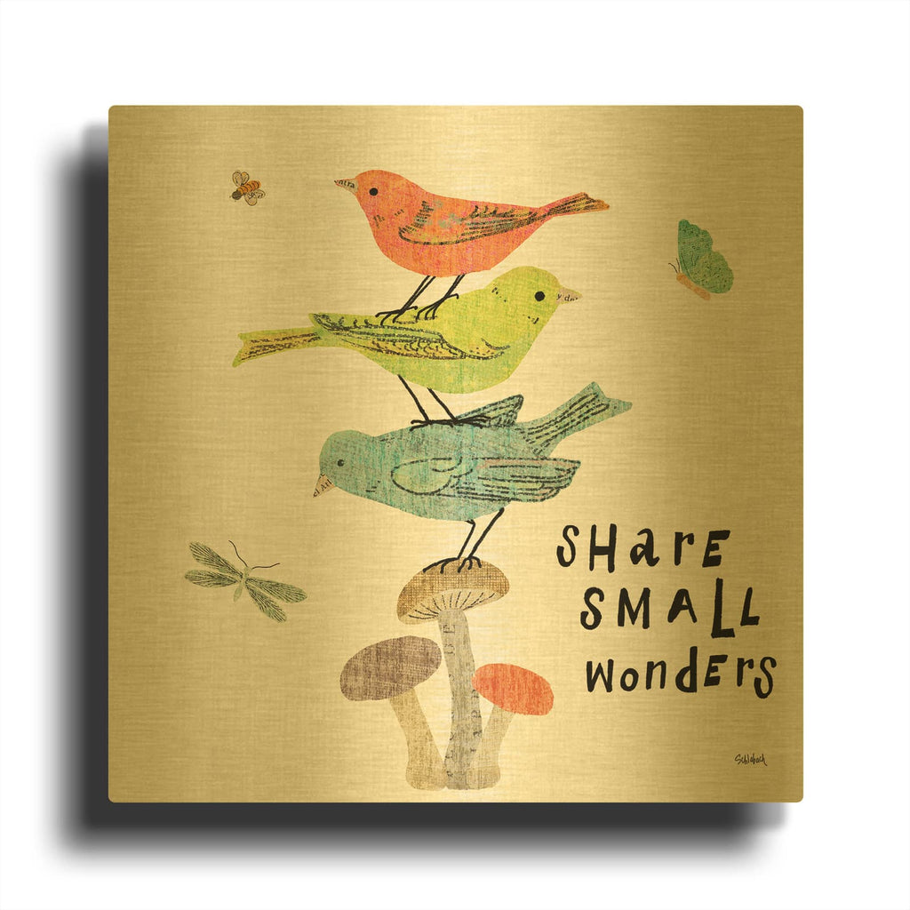 'Wild Wings III' By Sue Schlabach Gold Metal Wall Art