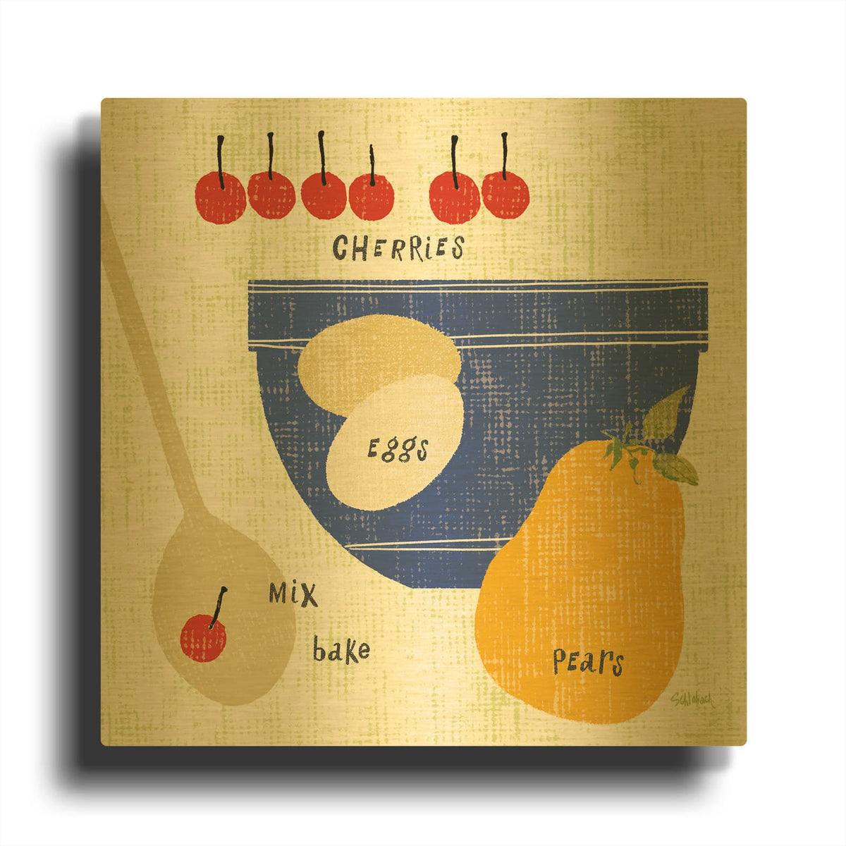'Baking It I' By Sue Schlabach Gold Metal Wall Art
