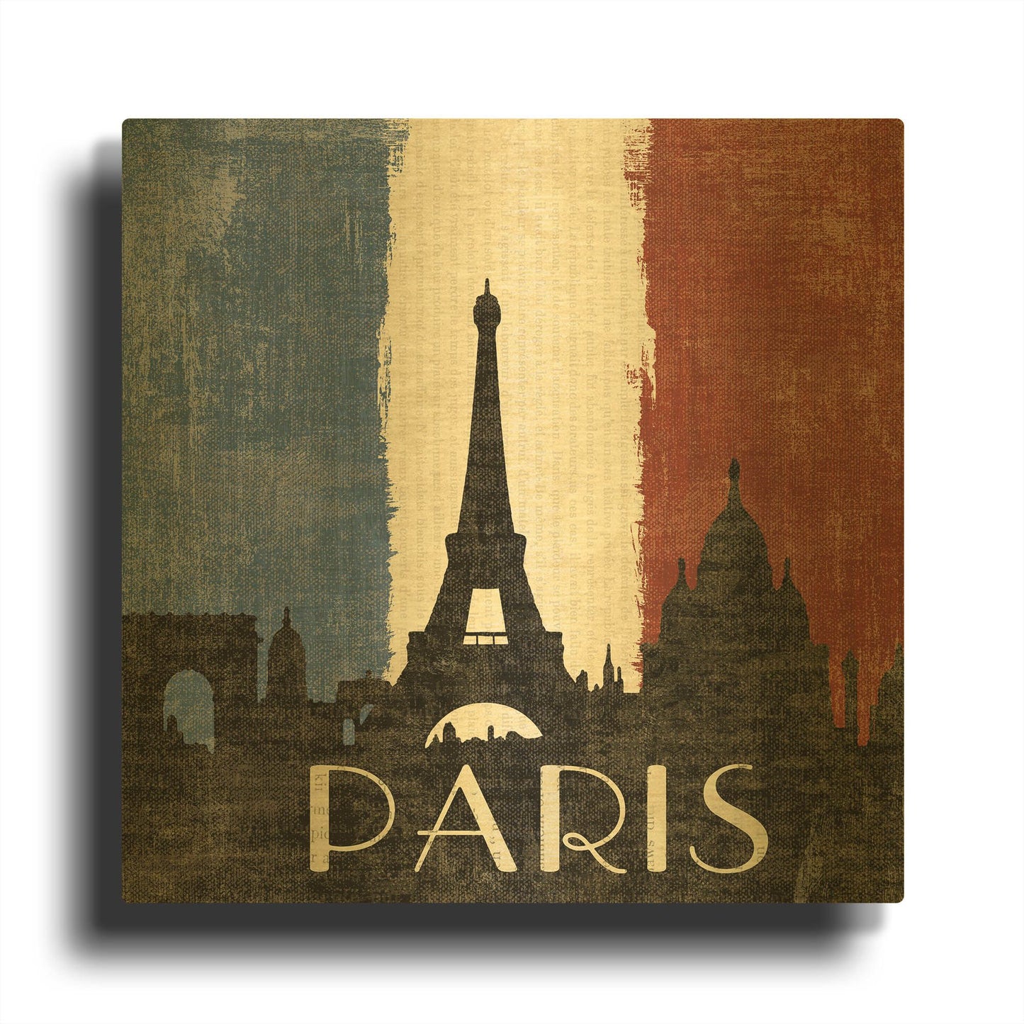 'Paris' By Moira Hershey Gold Metal Wall Art