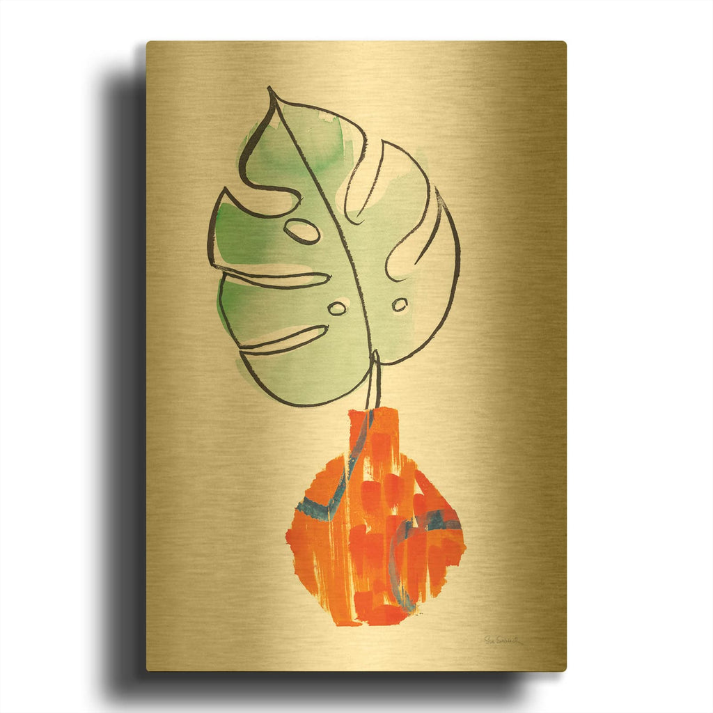 'Vase Phase I' By Sue Schlabach Gold Metal Wall Art