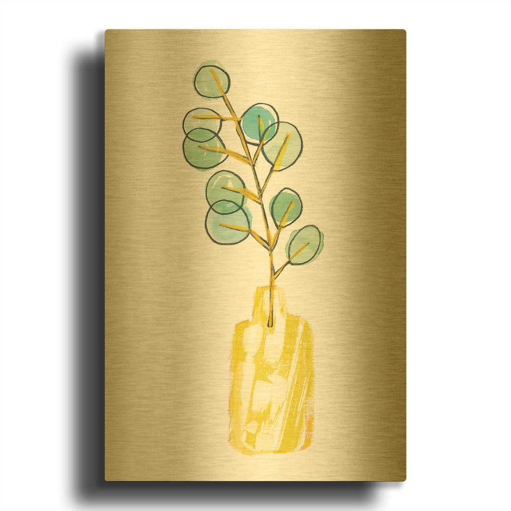 'Vase Phase II' By Sue Schlabach Gold Metal Wall Art