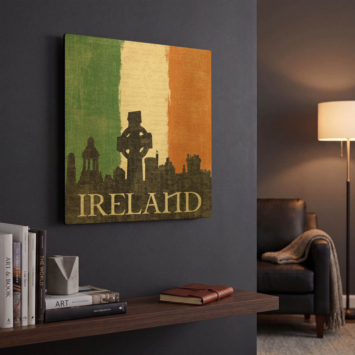'Ireland' By Moira Hershey Gold Metal Wall Art