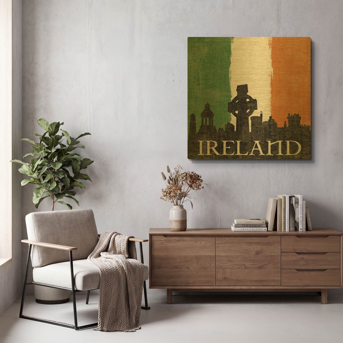 'Ireland' By Moira Hershey Gold Metal Wall Art