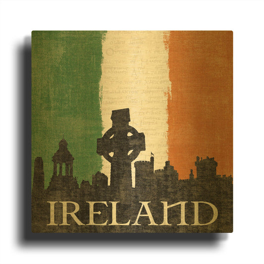 'Ireland' By Moira Hershey Gold Metal Wall Art